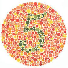 Ishihara test plate-14. Normal person see it as 5 while person with Red-green deficiency: most people don’t see anything or see something wrong