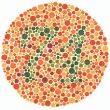 Ishihara test plate-9. Normal person see it as 74 while person with Red-green deficiency see it as 21