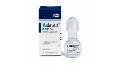 Xalatan eye drops after cataract eye surgery